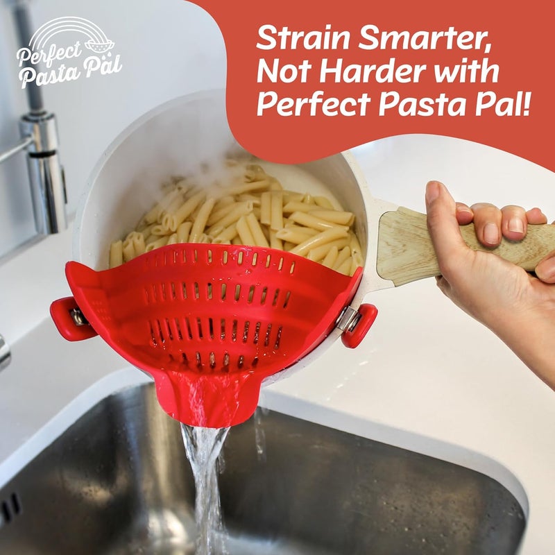 Houseify PERFECT PASTA PAL Clip-on Strainer for Pots - Silicone Pasta - Heat Resistant, Space Saving Colander for Kitchen - Dishwasher Safe Pot Strainer - Cooking Essentials and Home Must Haves - Image 4